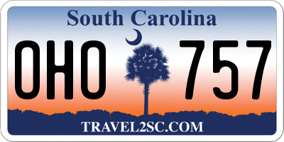 SC license plate OHO757