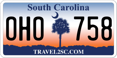 SC license plate OHO758