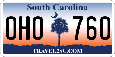 SC license plate OHO760