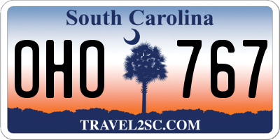SC license plate OHO767