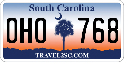 SC license plate OHO768