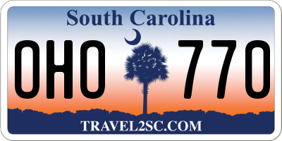 SC license plate OHO770
