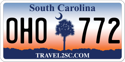 SC license plate OHO772