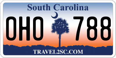 SC license plate OHO788