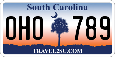 SC license plate OHO789
