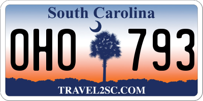 SC license plate OHO793