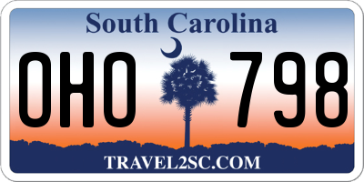 SC license plate OHO798