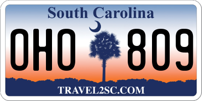 SC license plate OHO809