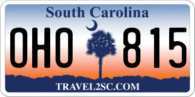 SC license plate OHO815