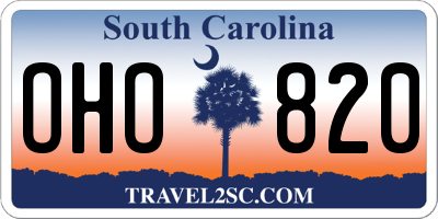SC license plate OHO820