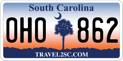 SC license plate OHO862