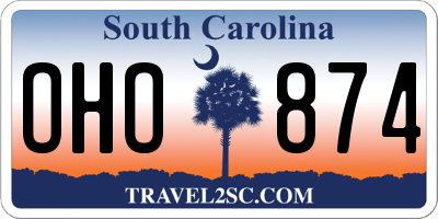 SC license plate OHO874