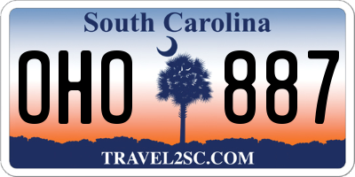 SC license plate OHO887