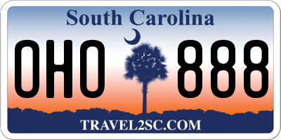 SC license plate OHO888