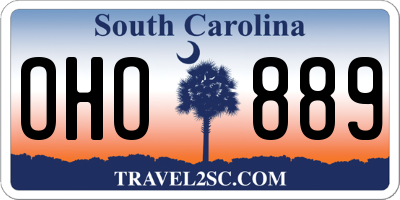 SC license plate OHO889