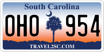 SC license plate OHO954
