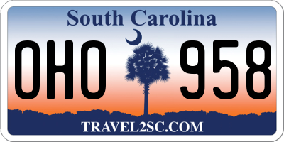 SC license plate OHO958