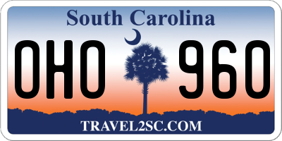 SC license plate OHO960