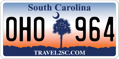 SC license plate OHO964
