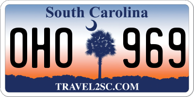 SC license plate OHO969