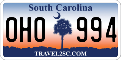 SC license plate OHO994