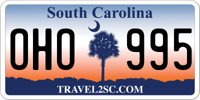 SC license plate OHO995