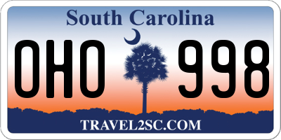 SC license plate OHO998