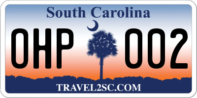 SC license plate OHP002