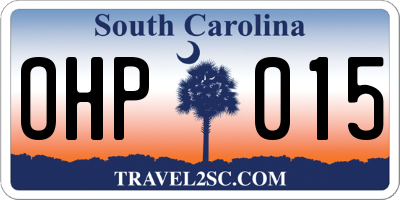 SC license plate OHP015