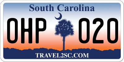 SC license plate OHP020