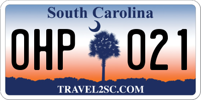 SC license plate OHP021