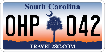 SC license plate OHP042