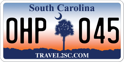 SC license plate OHP045