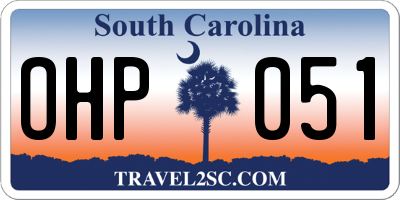 SC license plate OHP051