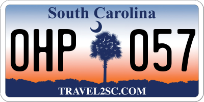 SC license plate OHP057