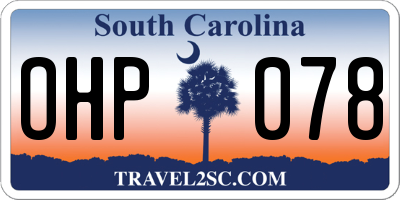 SC license plate OHP078