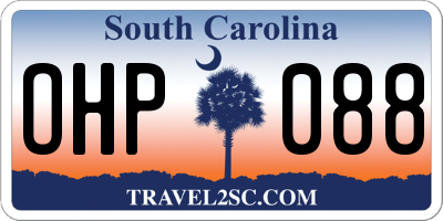 SC license plate OHP088