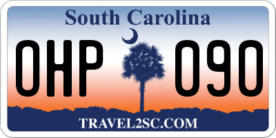 SC license plate OHP090