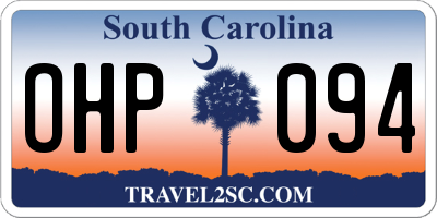 SC license plate OHP094