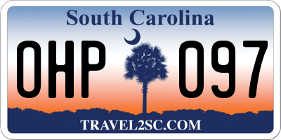 SC license plate OHP097
