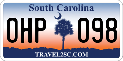 SC license plate OHP098