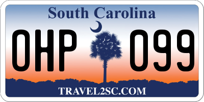 SC license plate OHP099