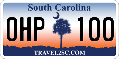SC license plate OHP100
