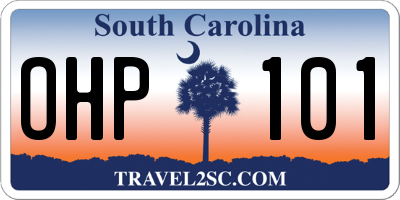 SC license plate OHP101