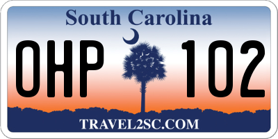SC license plate OHP102
