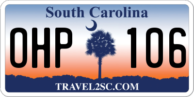 SC license plate OHP106