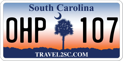 SC license plate OHP107