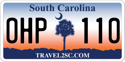 SC license plate OHP110