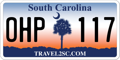 SC license plate OHP117