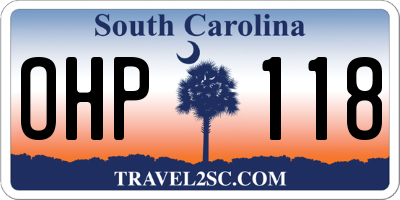 SC license plate OHP118